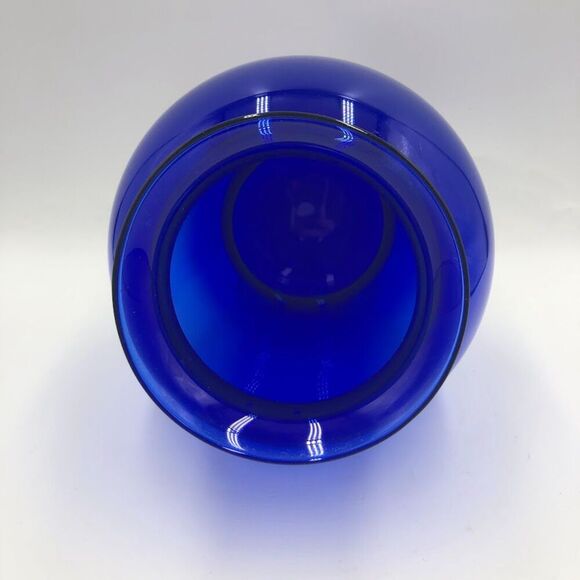 Cobalt Blue Glass Vase Tabletop Shelf Decor Collectible Medium Size Accent Piece - Picture 4 of 10